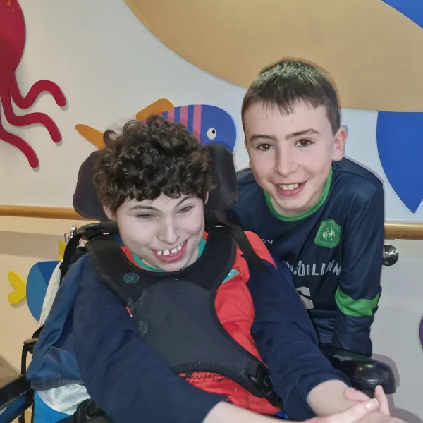 Darragh, our Summer Raffle Superhero, with his brother Kian